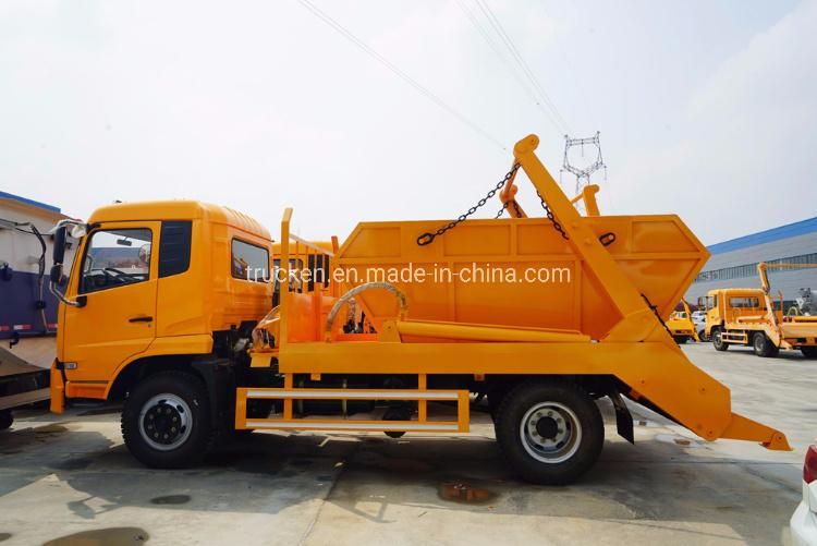 5mt 6mt Roll-off Waste Collector Container 6cbm 8cbm Skip Loader Swing Arm Roll off Garbage Truck