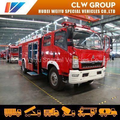 Sinotruk HOWO 4X2 6cbm 6000liters Fire Fighting Truck with Foam Water Tank