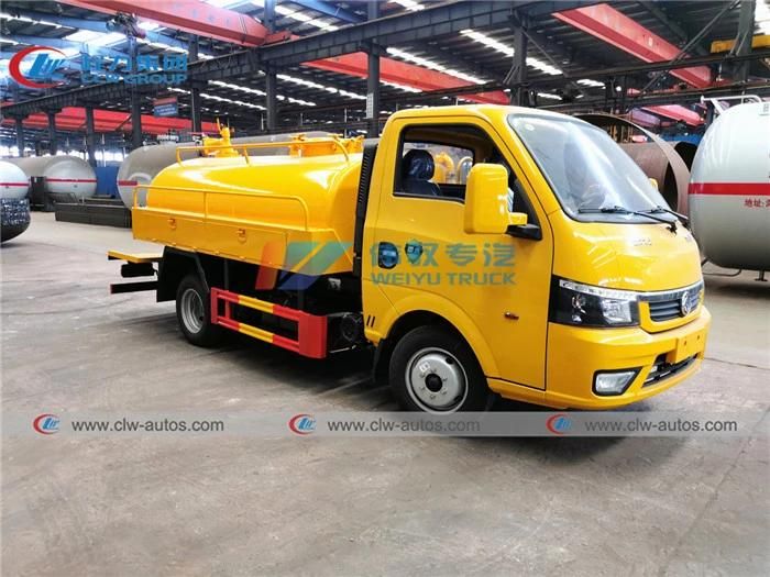 China Mini Dongfeng Sewage Truck 3cbm Vacuum Sewage Suction Truck 2cbm Sewer Vacuum Truck