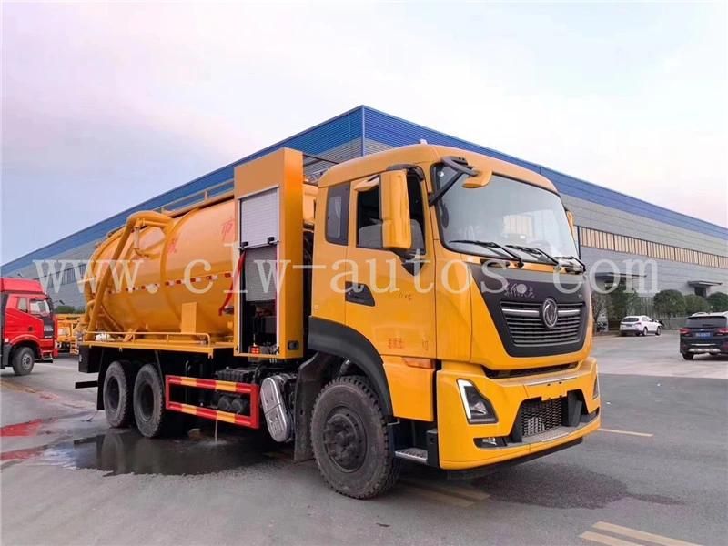 Dongfeng Kinland 6X4 15000 Litres Vacuum Sewage Suction and High Pressure Cleaning Truck
