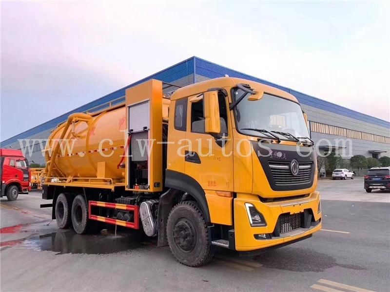 Dongfeng Kinland 6X4 15000 Litres Vacuum Sewage Suction and High Pressure Cleaning Truck