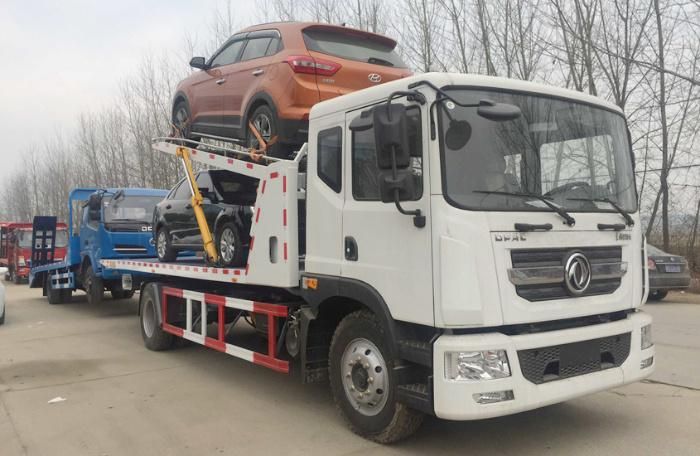 Dongfeng One Towing Three Platform Wrecker with Double Flatbed Recovery Tow Truck