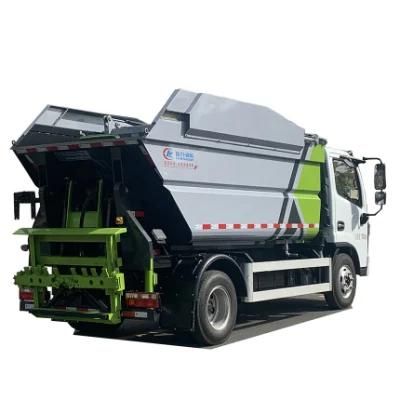 New Production DFAC 4X2 Rear Loading Compressed Garbage with Bin Lifter and Shovel for Unloading Urban Garbage for Sales