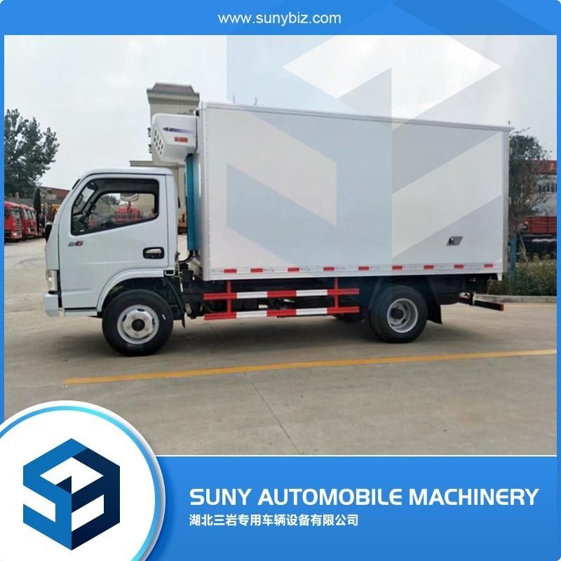 Dongfeng Duolika 4X2 Mechanical Refrigerator Car Refrigerated Van Truck Food Cargo Truck Mini Refrigerated Van Truck