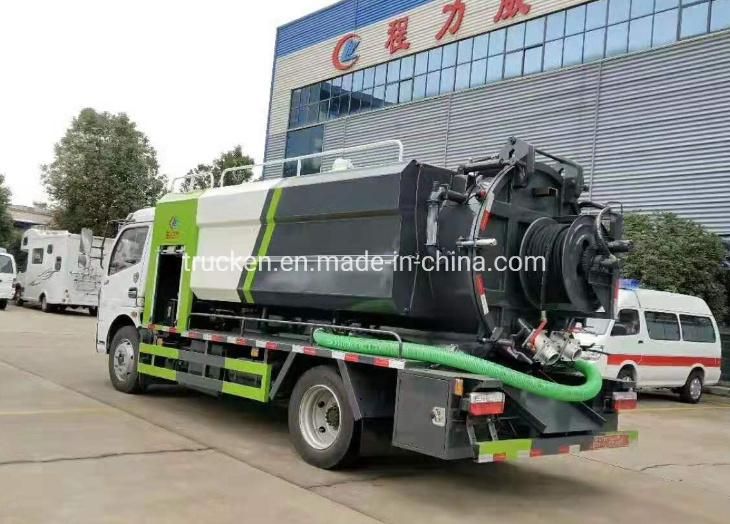 5000litres High Pressure Vacuum Tank Combined Suction and Jetting Sewage Cleaner Truck for Sale