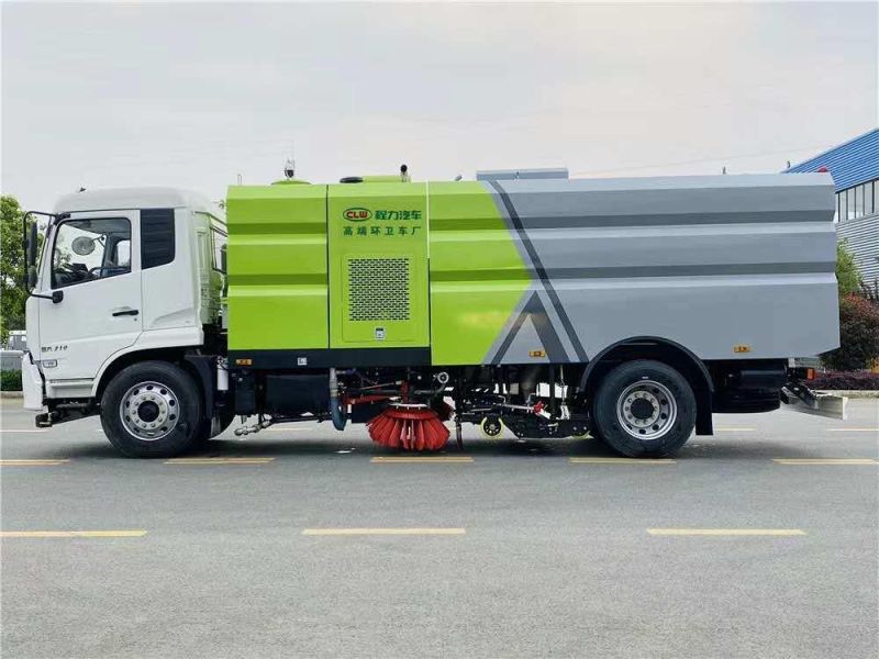 China Dongfeng 10tons Road Washing and Sweeping Vehicle Vacuum Dust Cleaner Vehicle Road Sweeper Truck