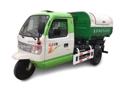 Mini Diesel Engine 3 Wheelers Garbage Collector Truck, 2000 Liters Dust Bin Hook Lift Garbage Truck Tender Price for Sale