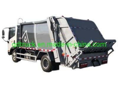6~8 Cubic refuse collecting and compressing garbage truck FAW waste compression truck