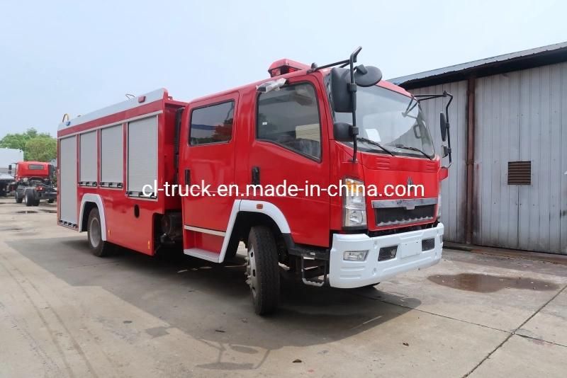 HOWO Light Double Row Fire Fighting Truck 5m3