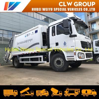 China 6 Wheels 4X2 14cbm 14m3 Compressed Garbage Transport Truck Rear Loader Shacman Garbage Compactor Truck for Kazakhstan