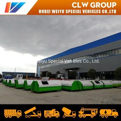 China Clw Factory Made 0.5m3 0.8m3 1m3 2m3 3m3 Mini Carbon Steel/Stainless Steel Garbage Box Waste Collection Bin