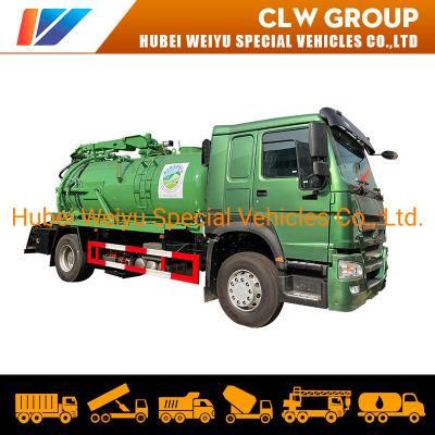 HOWO 10m3 10tons Vacuum Sewage Sludge Drainage Cleaning Truck Right Hand Drive