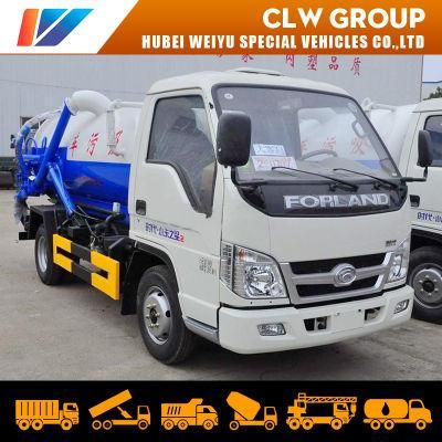 Foton Forland Small 2cbm 2000liters Road Cleaning Sewage Fecal Vacuum Suction Truck
