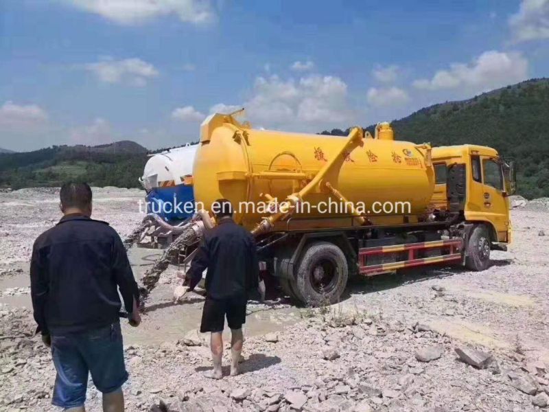 Dongfeng 12m3 Sewer Cleaning Vacuum Tank 4*2 Sewage Suction Truck