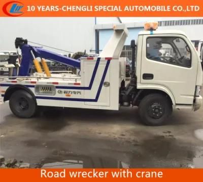 Flatbed Raod Wrecker Truck with Crane Tow Crane