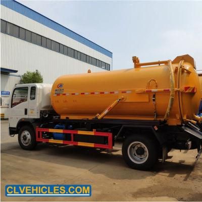 HOWO 4X2 6-8 Cubic Meters Vacuum Fecal Sewage Suction Truck