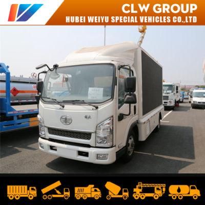 FAW 4X2 Van Type Mobile 6mm LED Screen Full Color Waterproof Panel Hydraulic Lifting Customized Truck