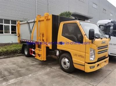 Cheap Price Jmc 4X2 4cbm 4m3 5cbm 5m3 Side Loader Hang Barrel Rubbish Truck