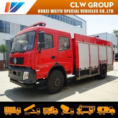 Diesel Engine 6 Wheel Dongfeng 6000kg Water Fire Brigade Truck 6tons Water Tank Fire Truck