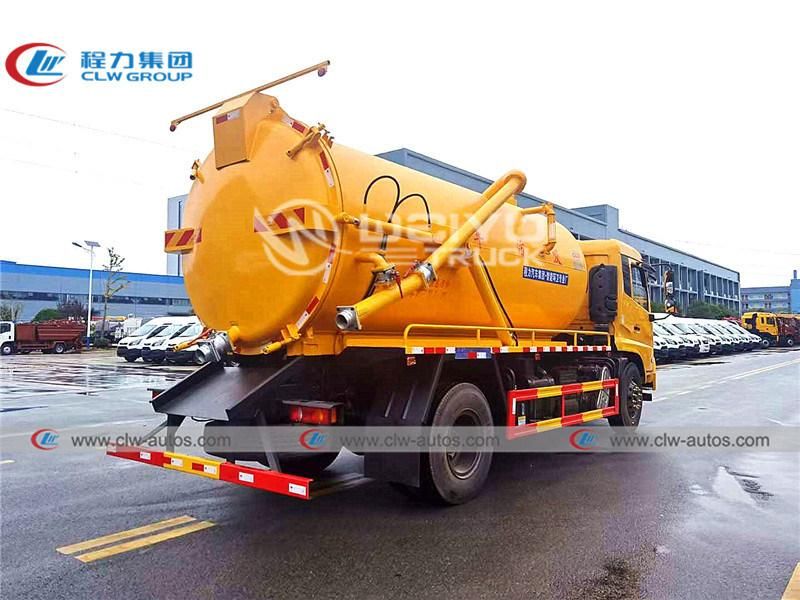 12000liters 12tons Dongfeng Tianjin Kinrun 4X2 Vacuum Sewage Suction Sewer Tanker Truck Septic Tank Truck for Sanitation Services