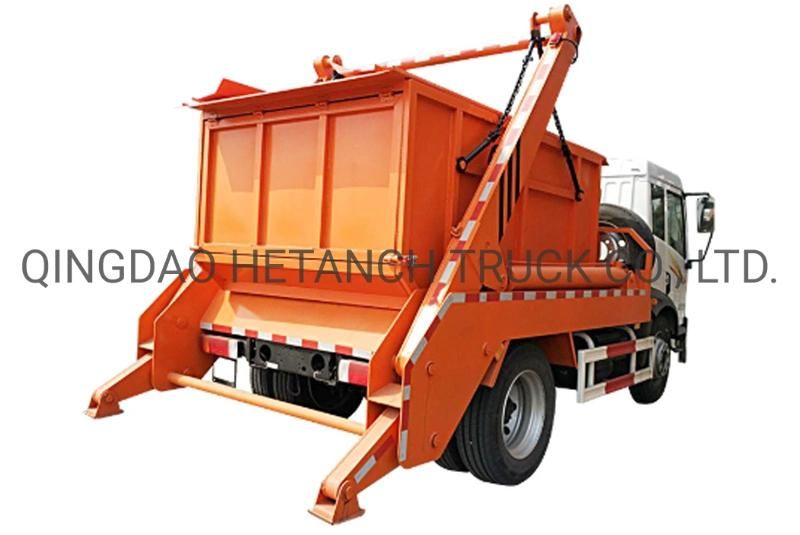 HOWO White Hydraulic Swing Arm Type Garbage Truck Skip Loader