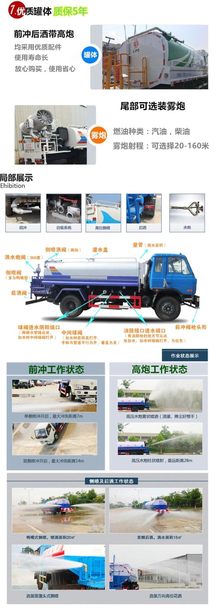 Dongfeng 145 Type 153 Type Stainless Steel Drinking Water Tank Truck 10000liters 12000liters 15000liters