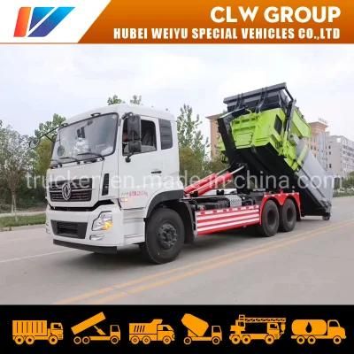 Dongfeng Hook Lift Garbage Truck Rear Loader Refuse Waste Loading Hook Lift Garbage Container Truck