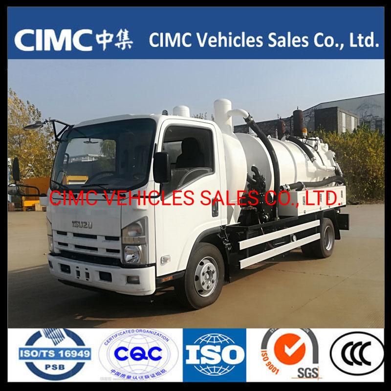 Isuzu 700p 5000 Liter Sewage Vacuum Suction Truck for City Sewage Cleaning