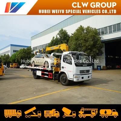 China Dongfeng 5-6tons Road Recovery Vehicles 5t 6t Crane Platform Wrecker Tow Truck
