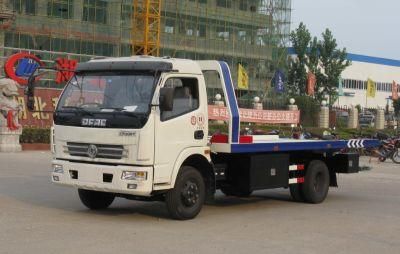China Dongfeng 4tons Road Car Rescue Towing Vehicle 6ton Flatbed Road Wrecker Truck