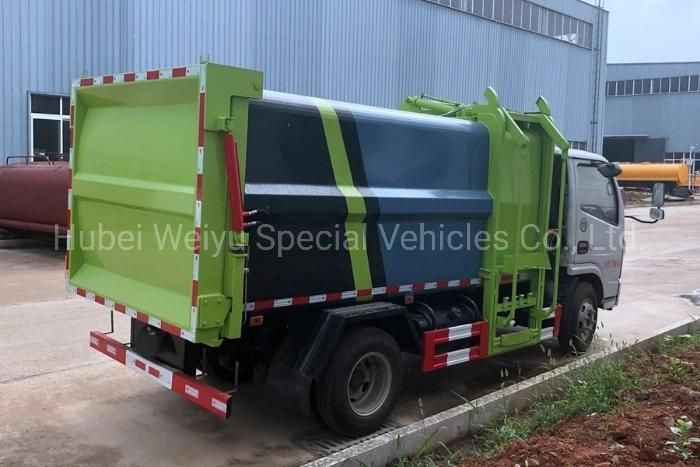 China Dongfeng 5cbm/5000liters Self Loading and Discharging Side Loading Compactor Garbage Truck