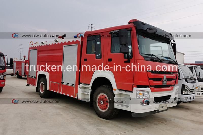 Sinotruk HOWO 4X2 6 Wheels Wheeler 266HP 8cbm 8000L Fire Fighting Truck with Water and Foam Tanker