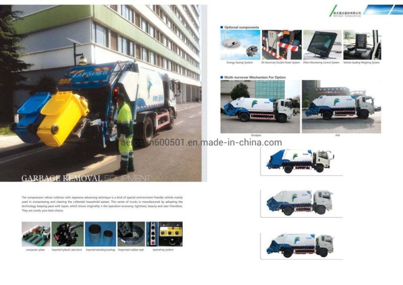 Aerosun EV 4cbm Cgj5071zysbev Back-Loaded Garbage Compactor Truck