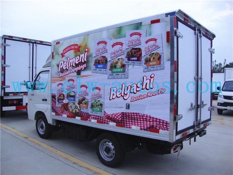 Foton Mini 1-2tons Gasoline Refrigerated Truck Fresh Meat Vegetables Refrigerated Truck 4X2 Refrigerator Van Box Truck for Pakistan