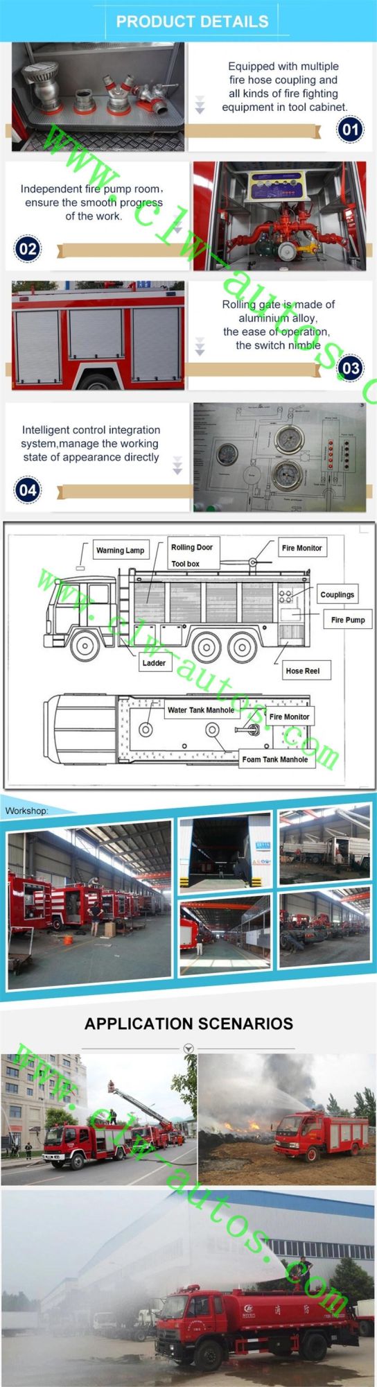 Dongfeng 153model 4X2 6000liters 6cbm Water Tank Fire Fighting Truck