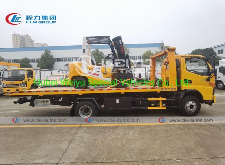 JAC 4t 5ton Towing Trucks Full Landing Bed Low Angle Car Carrier Road Rescue Recovery Flatbed Tow Truck for Chile