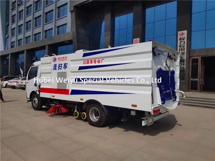 Road Sweeper 4X2 Dongfeng 120HP 4000liters Water 5cbm Dustbin Road Cleaning Truck