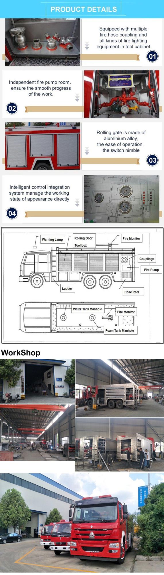 Sinotruk HOWO Heavy Duty Foam Tank Fighting Truck Fire Engine