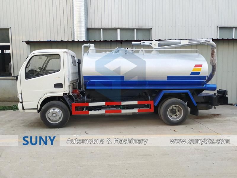 Mini 4000 Liters Dongfeng Fecal Vacuum Suction Tanker Truck for Sale