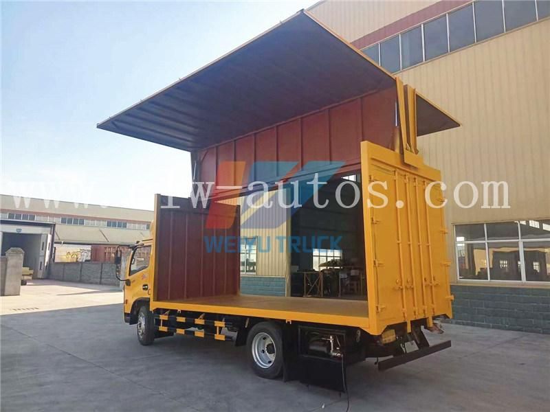 Dongfeng Duolicar 5tons 6tons 7tons 20cbm Double Wing Opeing Unfolding Van Cargo Truck