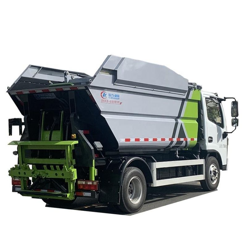 High Efficient DFAC 7m3 Rear Loading Compressed Garbage Truck with Hydraulic Lifting Box for Unloading Garbage