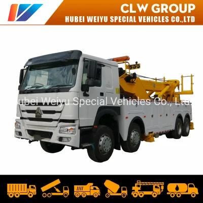 Sinotruk HOWO 8X4 371HP 360 Degree Rotation Lifting Boom 40tons Wrecker Towing Truck for Road Recovery Rescue