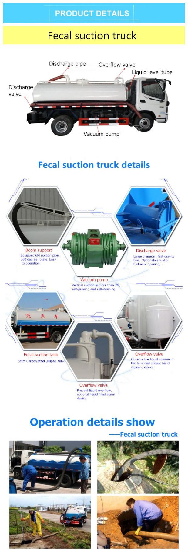 8000L High Efficiency Sewer Working Jetting Vacuum Fecal Sewage Suction Truck for Sale