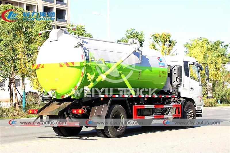 Dongfeng Tianjin Kinrun 4X2 12000liters 12tons Vacuum Sewer Suction Tanker Truck Septic Tank Truck