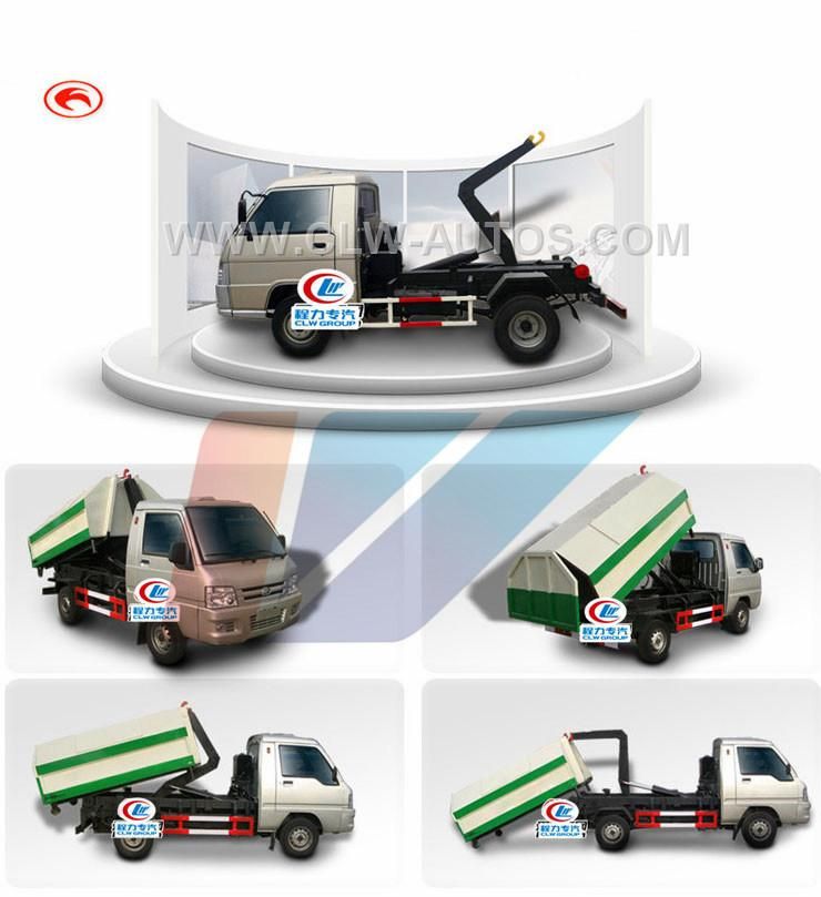 Dongfeng Hydraulic Dumping Arm Pulling Detachable Box 6ton 8ton Hook Lift Garbage Truck for Daily Refuse or Construction Garbage Delivery