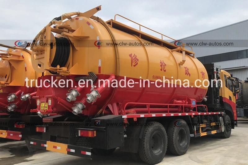 Hohan 6*4 270 HP Vacuum High Power Sewage Suction Truck with Suction Pump Sewage Transport Truck