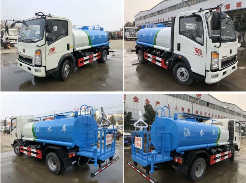 HOWO 4X2 Mini Water Tank Transport Truck 8000 Liter Sprinkling Water Tanker Truck Price