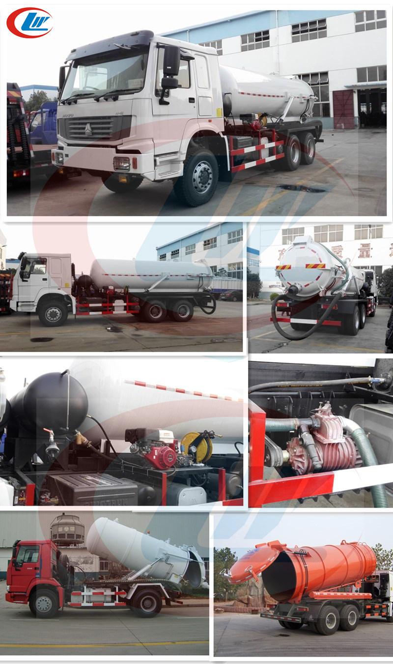 HOWO 6X4 336HP 12mt Vacuum Pump Sewage Suction Truck