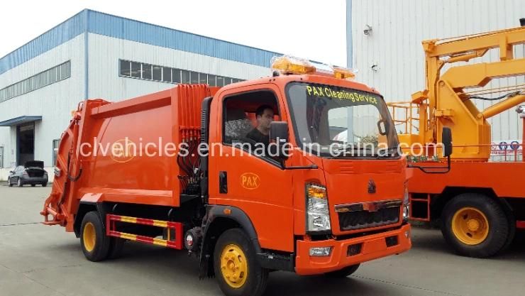 HOWO 4X2 Rhd 8cbm 6ton Refuse Compactor Garbage Truck