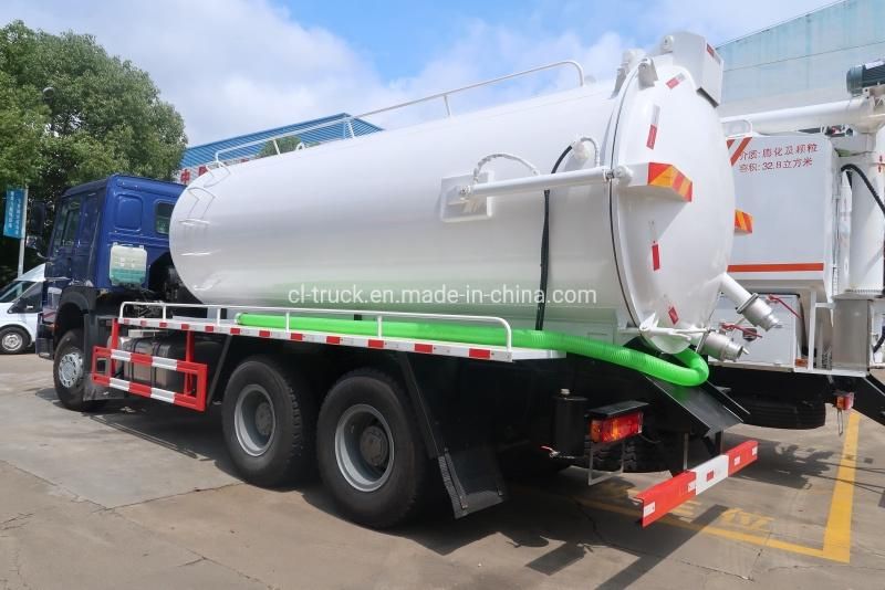 HOWO Heavy Duty 6X4 Sewage Suction Truck 16m3 18m3